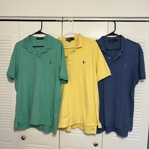 Bulk 3x Ralph Lauren Polo shirt green,yellow,blue size L